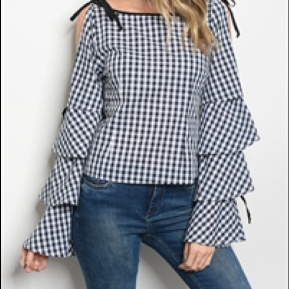 Gingham Ruffled Top